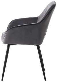 Сиви тапицирани трапезни столове в комплект с подлакътници 2 бр. Nolan Square – Unique Furniture