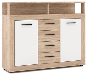 Комод RUNA дъб сонома/бял