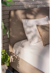 Двойно тапицирано кафяво-сиво легло с включена подматрачна рамка 160x200 cm Noira Slim – Bonami Selection