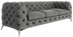 Сив кадифен диван 243 cm Chelsea – Ropez