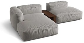 Светлосив модулен ъглов диван (ляв ъгъл) Martina – Micadoni Home