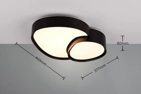 Черна LED светлина за таван 36x43,5 cm Rise - Trio