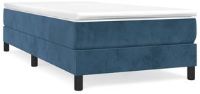 3120752 vidaXL Рамка за легло без матрак, тъмносиня, 90x200 см, кадифе