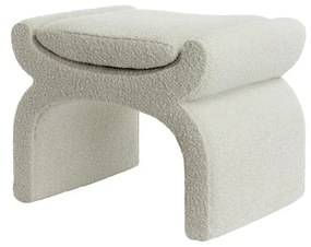 Кремава табуретка от плат букле Nafya – Light &amp; Living