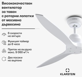 Klarstein Santa Elena 52" вентилатор за таван, 9 060 м³/ч, 6 настройки на скоростта, дистанционно управление