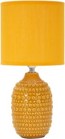 Керамична настолна лампа в цвят горчица с текстилен абажур (височина 30,5 cm) Points – Mauro Ferretti