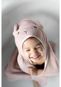 Розово-кафява памучна детска хавлия с качулка 75x75 cm Rabbit – Kindsgut