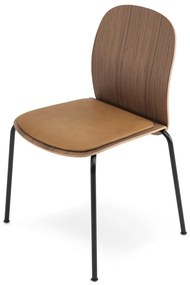 Кафяви/в цвят кафяв коняк трапезни столове в комплект за подреждане 2 бр. от декор от орех Book – Gazzda