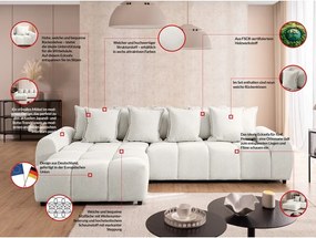 Бял ъглов диван (ляв ъгъл) Albane – Ropez