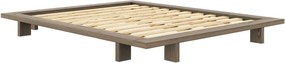 Кафяво двойно легло от борова дървесина с решетка 160x200 cm Japan - Karup Design
