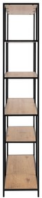 Черна/естествена библиотека от декор от дъб 135x185 cm Seaford – Actona