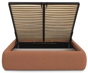 Оранжево двойно легло 180x200 cm тапицирано с място за съхранение/без табла с включена подматрачна рамка Inera – Bobochic Paris