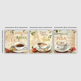 Картини в комплект от 3 бр. 30x30 cm Italy - Wallity