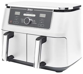 Двоен фритюрник с горещ въздух Ninja AF400EUWH, 2470W, 9.5 л, 6 програми, 40-240 C, Независими зони, Бял