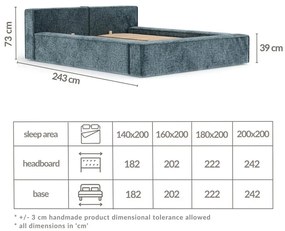 Оранжево двойно легло 160x200 cm тапицирано с място за съхранение с включена подматрачна рамка Voliera – Maison de Rêve
