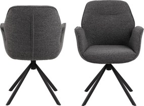 Тъмносив тапициран трапезен стол Aura – Actona