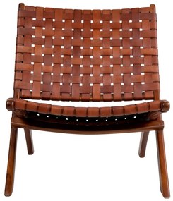 Сгъваем стол от тиково дърво и кожа Montana - House Nordic