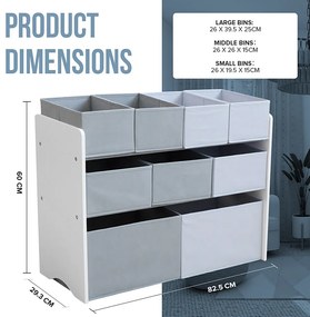 GINGER HOME Органайзер/етажерка 3 нива WHITE/GREY