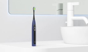 Електрическа четка за зъби Oclean X Lite Set, 72000 об/мин, 5 режима, Smart, Тъчскрийн, До 40 дни автономия, Отчитане на почистените зони, +Калъф, Тъмносин