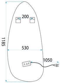 Огледало LED 120x55cm YH-3359