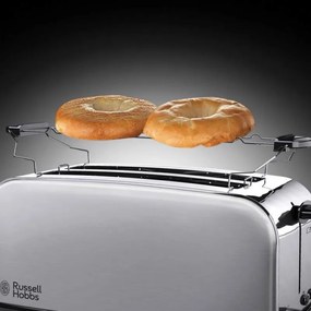 Тостер Russell Hobbs Adventure 23610-56, 1600 W, За 4 филийки, 6 степени, Perfect Toast система за равномерно изпичане, Затопляне, Инокс