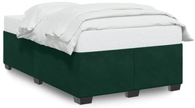 3284622 vidaXL Рамка за легло без матрак, тъмнозелена, 120x190 см, кадифе