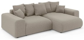 Бежов разтегателен ъглов диван с място за съхранение (променлив) Luma – Ropez