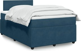 3287684 vidaXL Боксспринг легло с матрак, синьо, 120x190 см, кадифе