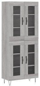 3198311 vidaXL Висок шкаф, сив сонома, 69,5x34x180 см, инженерно дърво