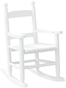 4008881 vidaXL Люлеещ се стол за деца, бял, масивна топола