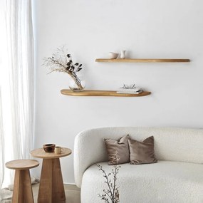 Рафт от дъбово дърво в естествен цвят в комплект от 2 броя 100 cm Wavy - Kalune Design