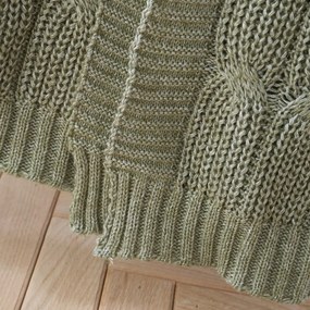 Зелено плетено одеяло 130x170 cm Chunky Marl Knit – Catherine Lansfield