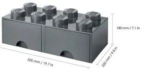 Детска тъмносива кутия за съхранение с 2 чекмеджета - LEGO®