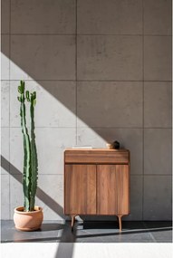 Кафяв скрин от масивен орех 90x110x45 cm Fawn – Gazzda