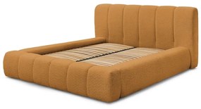 Двойно тапицирано легло с място за съхранение с включена подматрачна рамка в цвят горчица 140x190 cm Denali – Bobochic Paris