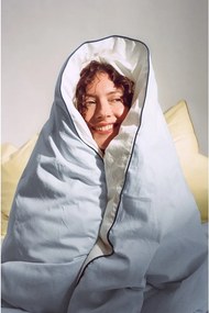 Светлосин единичен чаршаф за завивка от памучен сатен 140x200 cm Oba – noo.ma