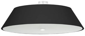Черно осветително тяло за таван с текстилен абажур ø 70 cm Hektor – Nice Lamps