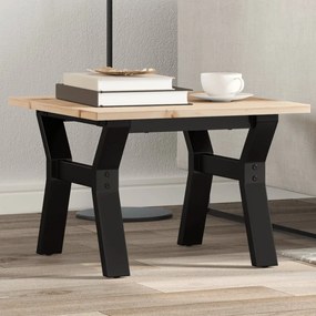 3282703 vidaXL Кафе маса Y-образна рамка 50x50x35 см бор масив и стомана