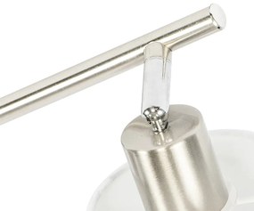 Стъклен таванен прожектор с бял абажур 3-светлина регулируем - Hetta