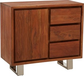 Скрин от масивна акация в тъмно естествен цвят 92x82x40 cm Simla – Premier Housewares