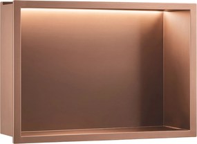 Вграден рафт за баня LED 30x45 brush copper