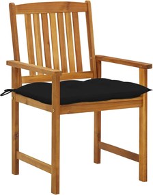 3078200 vidaXL Градински столове с възглавници, 8 бр, акация масив