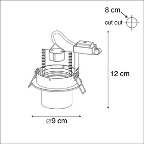 Интелигентен вграден прожектор черен, накланящ се, вкл. WiFi GU10 - Installa