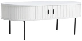 Бяла масичка за кафе от декор от дъб 60x120 cm Nola – Unique Furniture