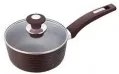 Касерола с капак 18см  с керамично мраморно покритие кафява ЕКО-(HX-S7PC18DB)