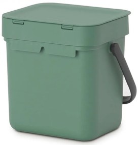 Кош за разделно събиране на боклук Brabantia Sort&Go 1003229, 3 л, Дръжка, Възможност за стенен монтаж, Тъмнозелен