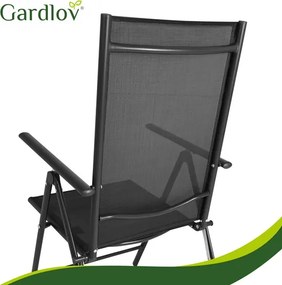Сгъваеми градински столове Gardlov – 2 броя, черни за тераса и градина