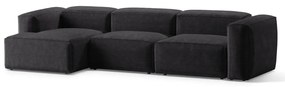 Тъмносив ъглов диван от рипсено кадифе (ляв ъгъл) Bergano – Cosmopolitan Design