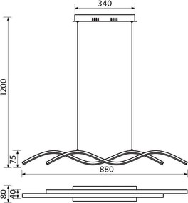 Полилей LOARA LED, черен, 27W, 3000-4000-6000K