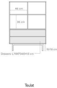 Сив висок скрин 97x130 cm Sierra – Teulat
